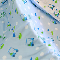 Blue Golf Swaddle - Personalized Baby Blanket | Soft Stretchy Jersey Wrap