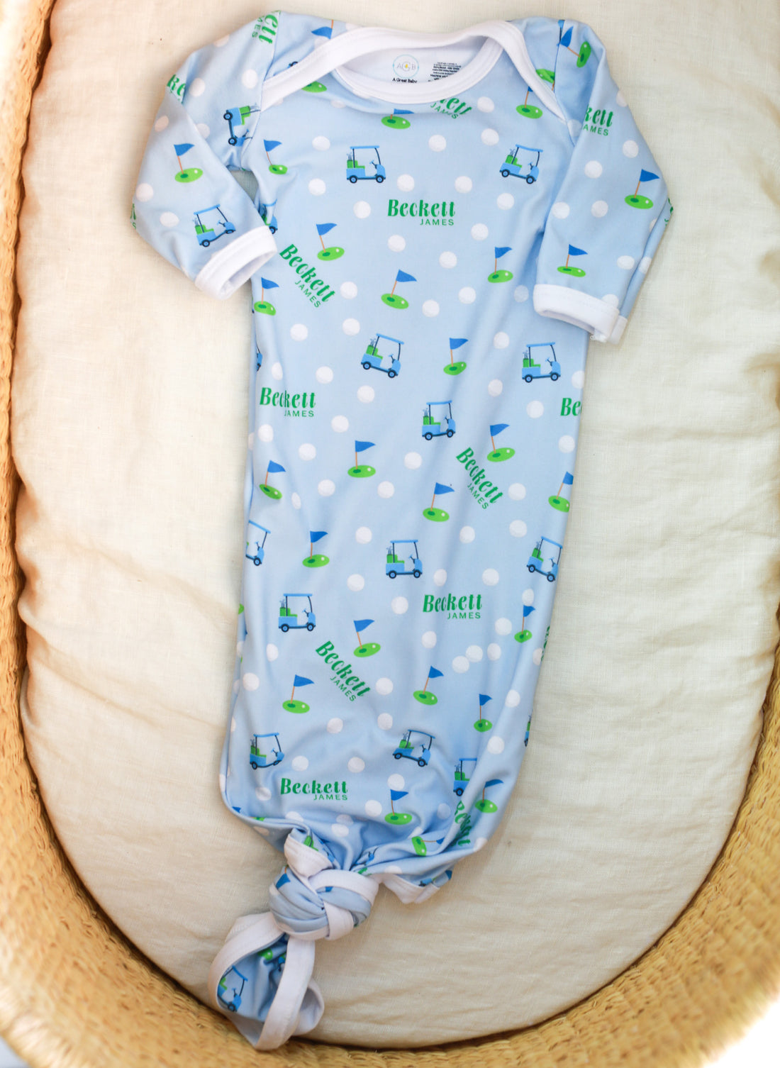 Baby Boy Golf Set | Machine Washable Gown, Soft Swaddle & Hospital Going Home Set for Newborns