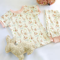 Personalized Easter Pajamas - Soft Jersey Kids Sleepwear With Bunny Print