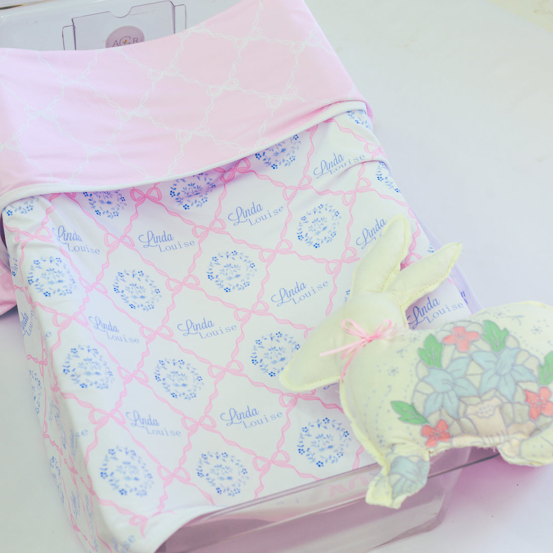 Pink Heirloom Bows Stretchy Swaddle Blanket