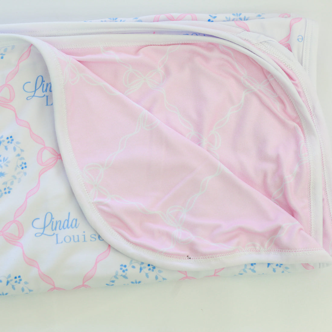 Pink Heirloom Bows Stretchy Swaddle Blanket