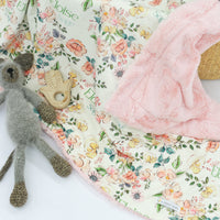 Minky Baby Blanket – Plush Pink Floral Double Sided Deluxe Infant Blanket