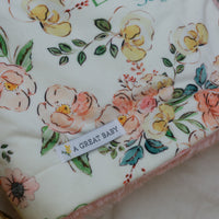 Minky Baby Blanket – Plush Pink Floral Double Sided Deluxe Infant Blanket