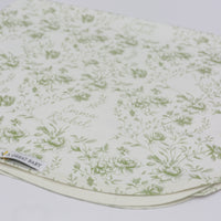 Baby Girl Blanket - Floral Toile Design Plush Keepsake Double-Sided Nursery Blanket