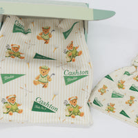 Personalized Baby Boy Set – Golfing Teddy Bear Complete Layette Set Gift for Golfer With Keepsake Blankie