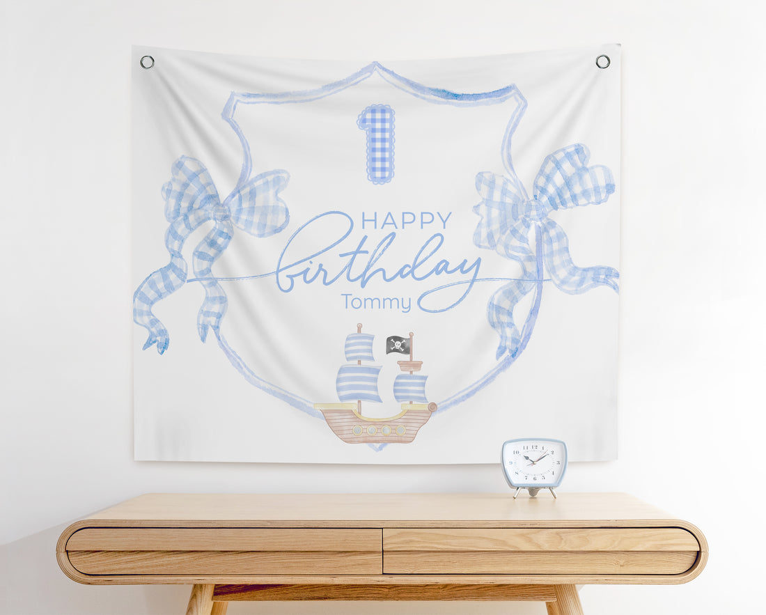 Birthday Boy Pirate Ship Birthday Banner