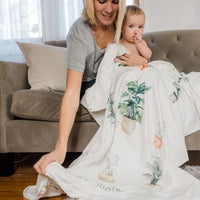 Green Thumb Mom Blanket –Plant Lover  Personalized Cozy Snuggle Throw with Custom Name