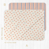 Personalized Baby Swaddle – Lobster Print Swaddle Blanket | Soft Stretchy Fabric