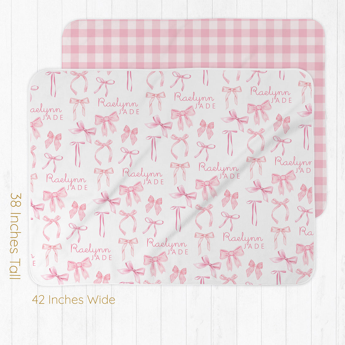 Baby Girl Take-Home Set – Pink Coquette Bows Newborn Gown & Swaddle Blanket