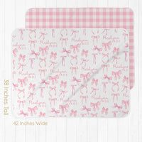 Baby Girl Take-Home Set – Pink Coquette Bows Newborn Gown & Swaddle Blanket