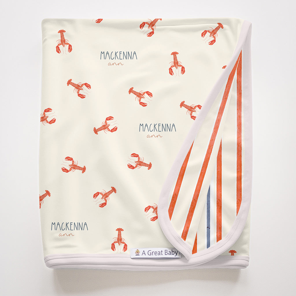 Personalized Baby Blanket | Little Lobster Take Me Home Set – Newborn Gown & Swaddle