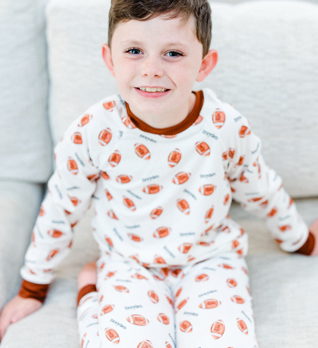 Football Pajamas Size 3T-12 (Boy and Girl Options)