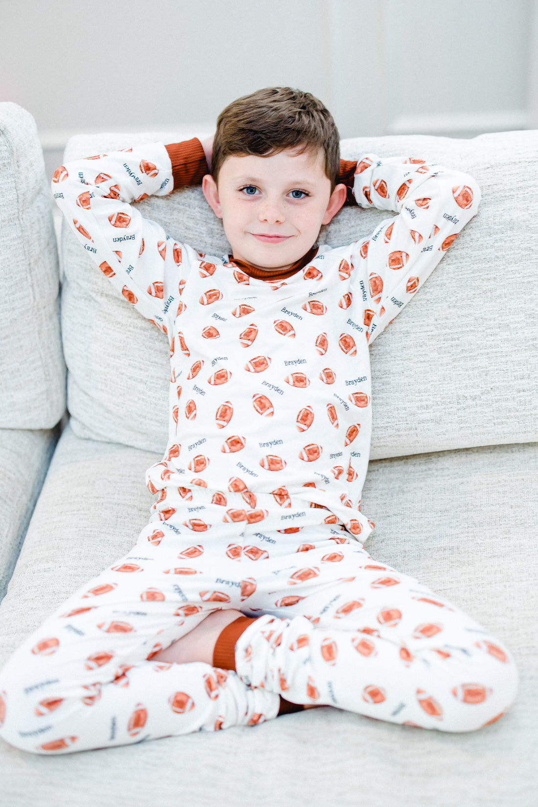 Football Pajamas Size 3T-12 (Boy and Girl Options)