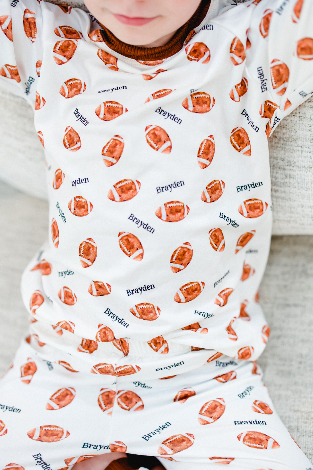 Football Pajamas Size 3T-12 (Boy and Girl Options)