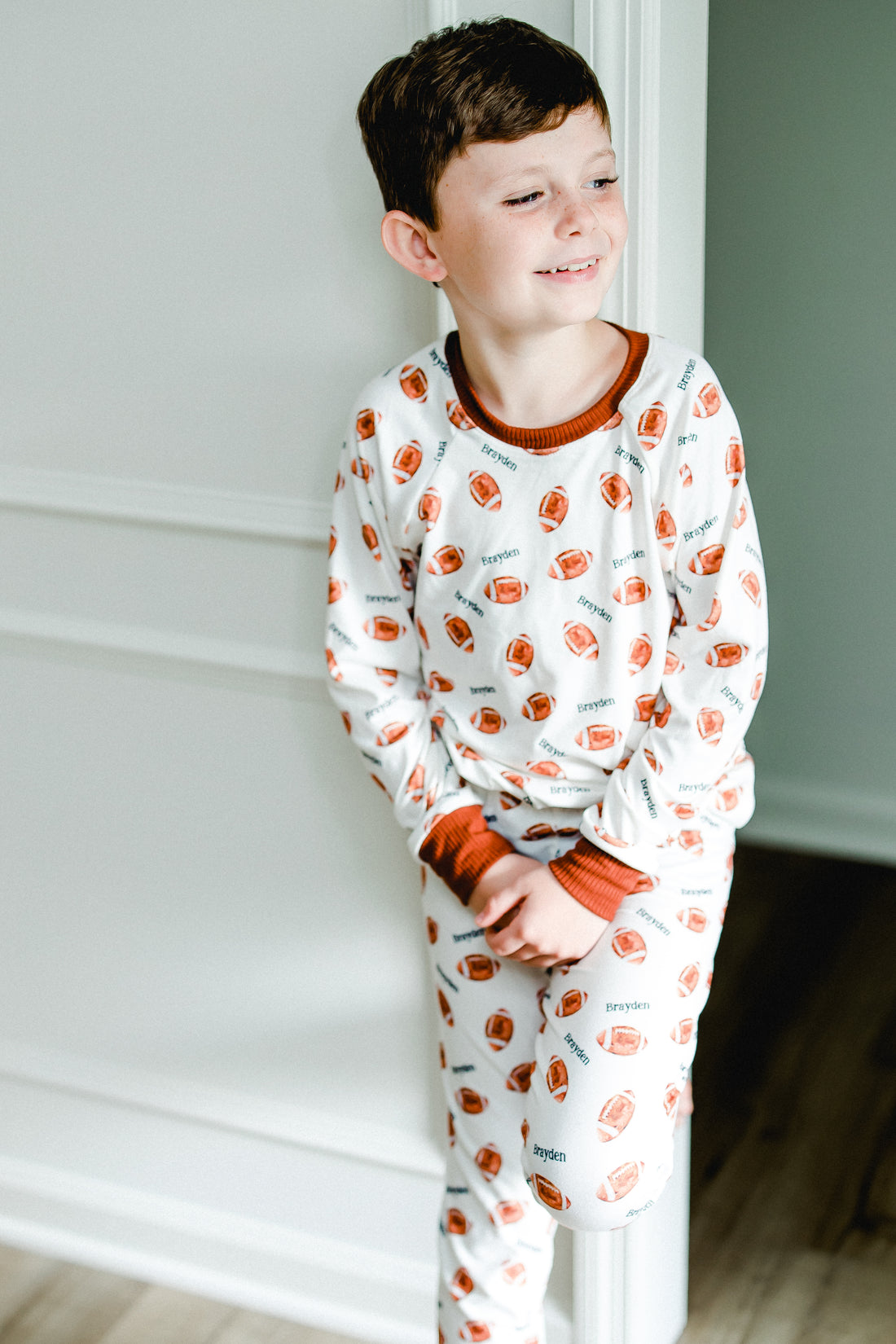 Football Pajamas Size 3T-12 (Boy and Girl Options)