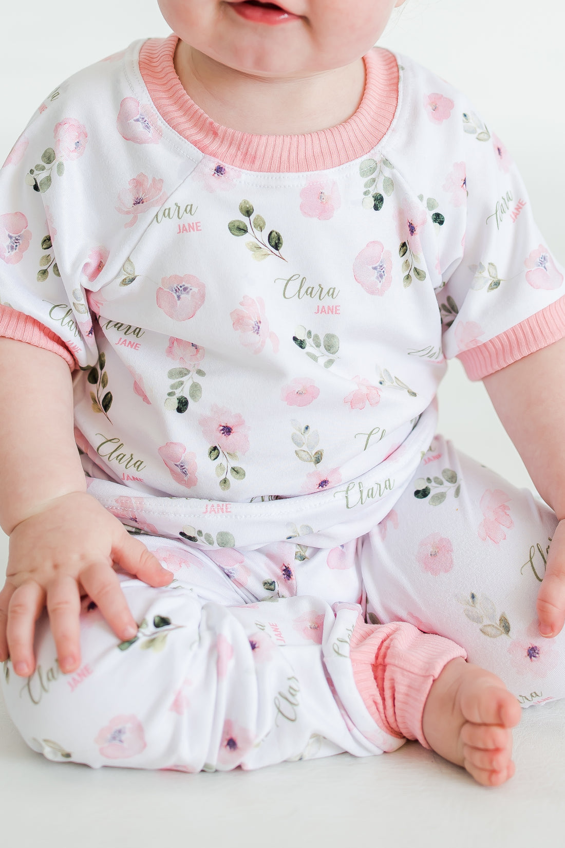 Abigail Floral Pajamas - Short or Long Sleeve (3 months to kids 14)