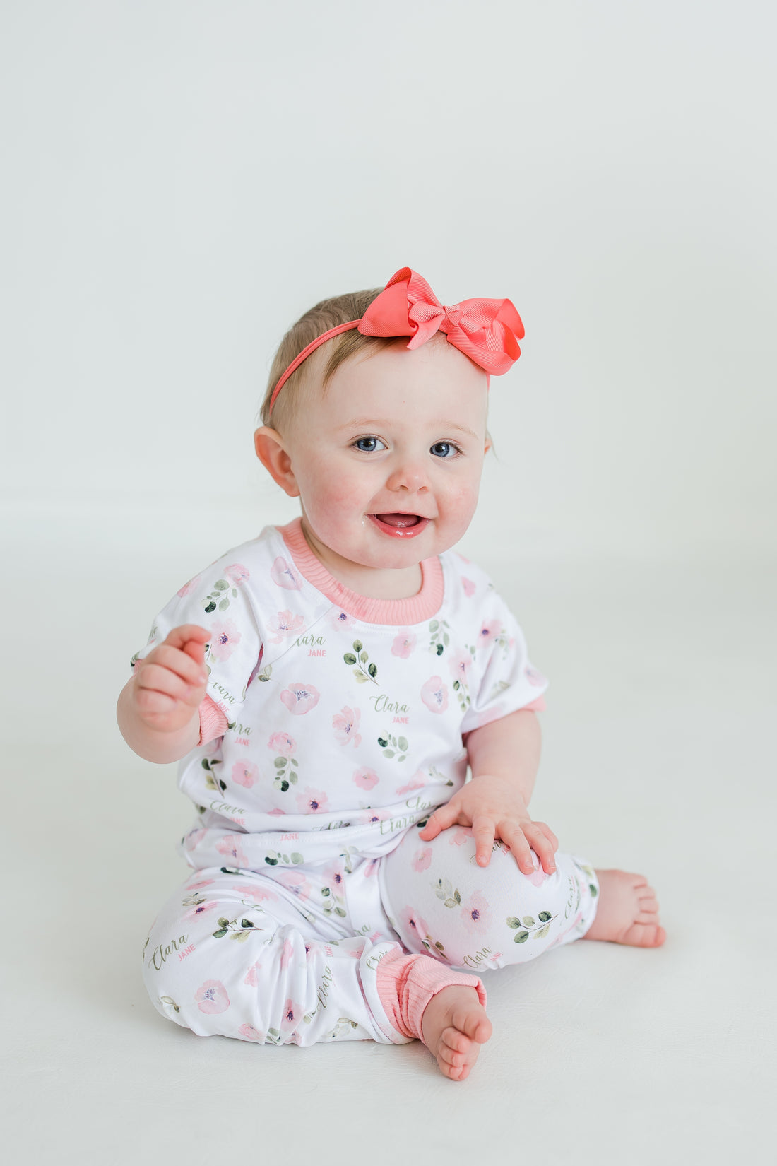 Abigail Floral Pajamas - Short or Long Sleeve (3 months to kids 14)