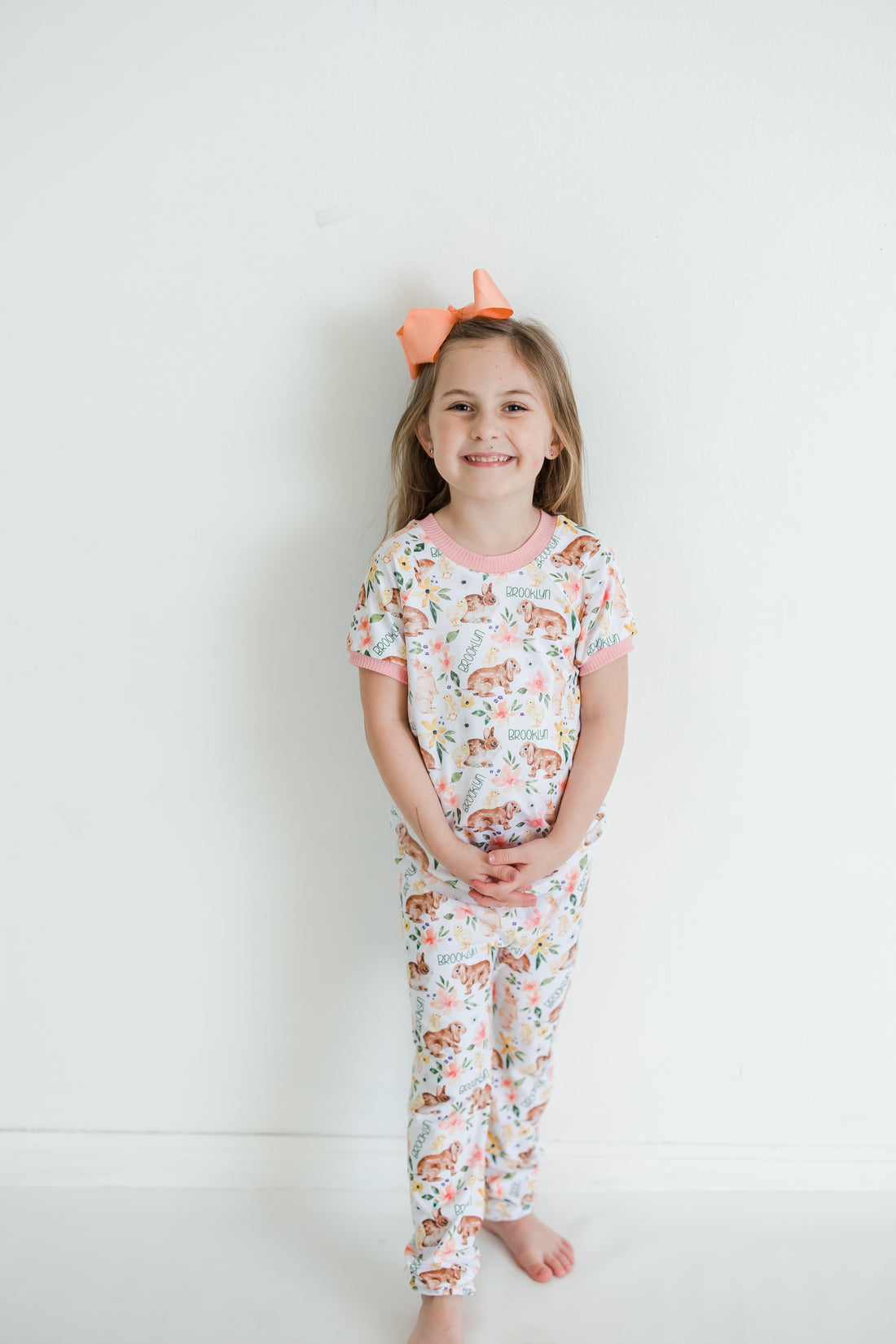 Classic Bunny Personalized Easter Pajamas for Girls
