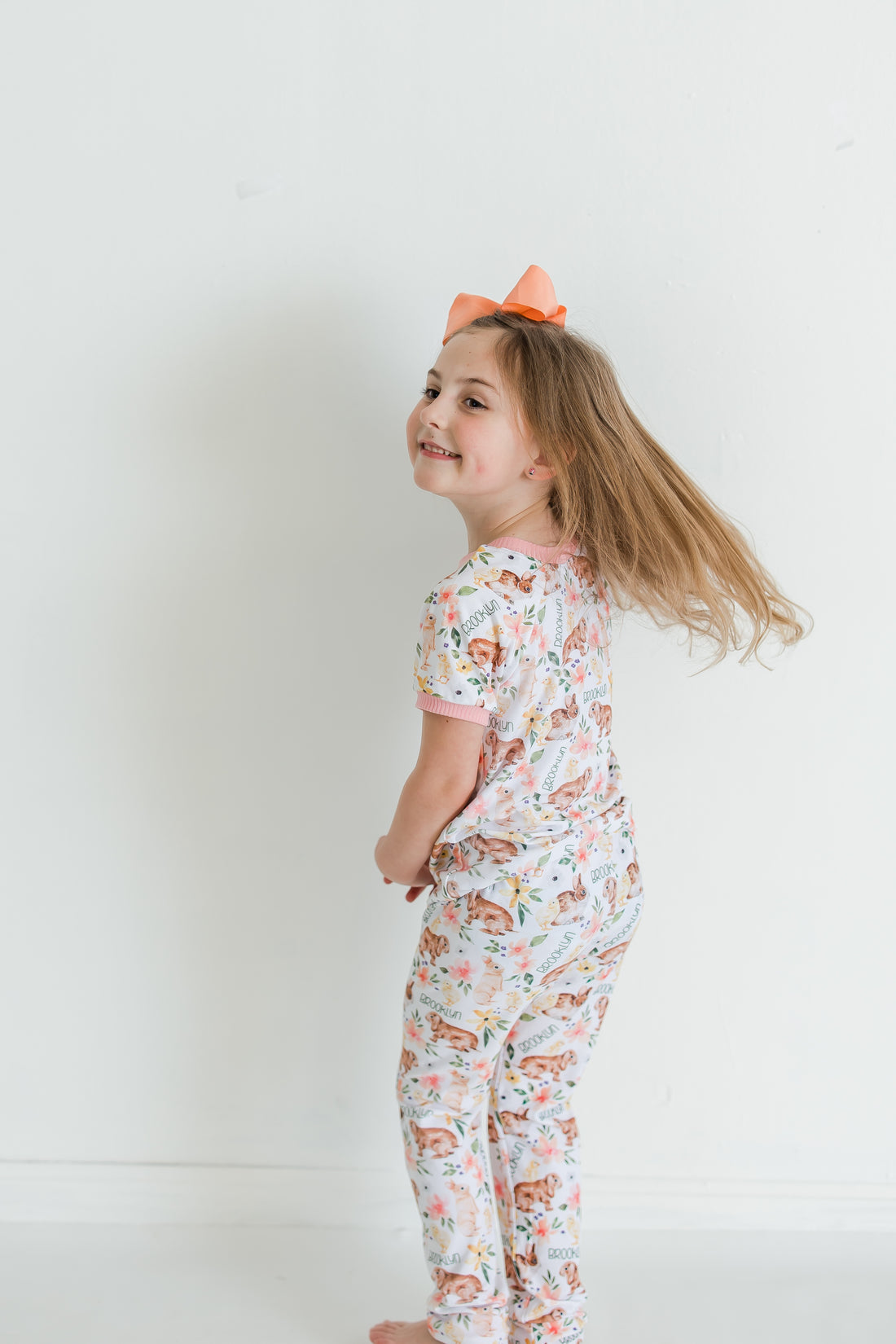 Classic Bunny Personalized Easter Pajamas for Girls