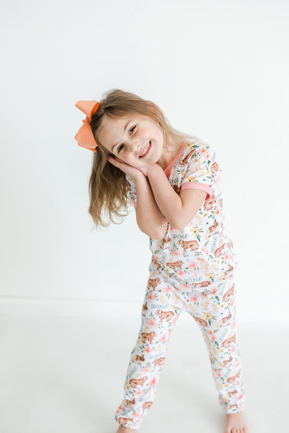 Classic Bunny Personalized Easter Pajamas for Girls