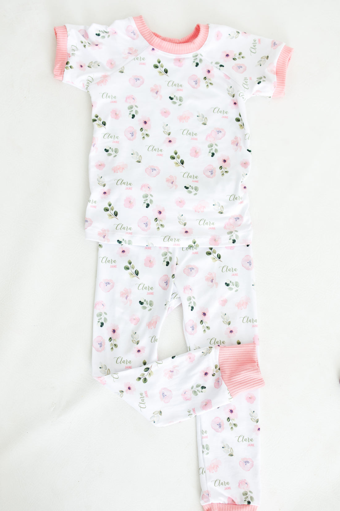 Abigail Floral Pajamas - Short or Long Sleeve (3 months to kids 14)