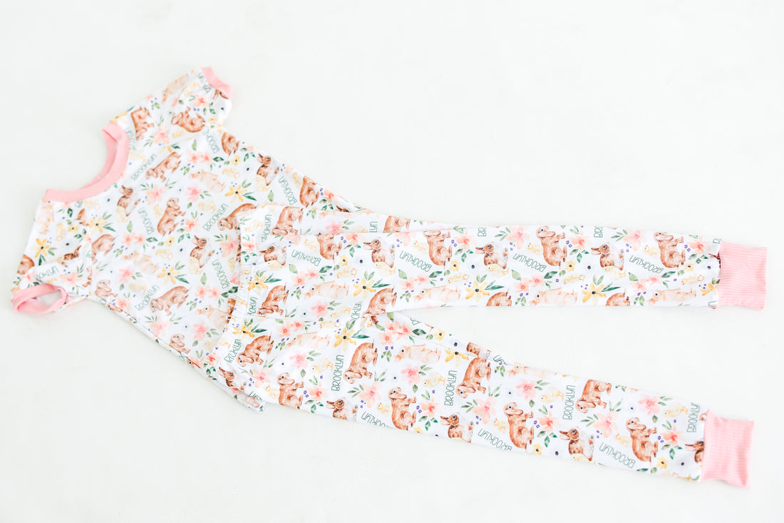 Classic Bunny Personalized Easter Pajamas for Girls