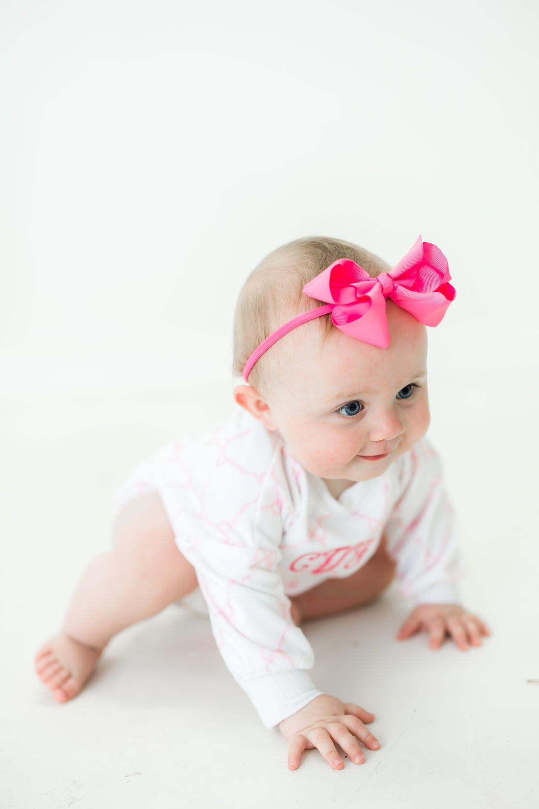 Monogrammed Heirloom Bows Bubble Suit - Soft, Long Sleeve Onesie for Babies