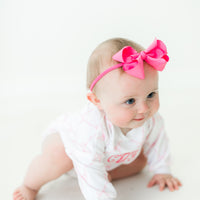 Monogrammed Heirloom Bows Bubble Suit - Soft, Long Sleeve Onesie for Babies