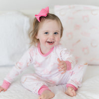 Personalized Baseball Pajamas – Girls Soft Knit Sleepwear with Bows, Cozy & Fade Resistant
