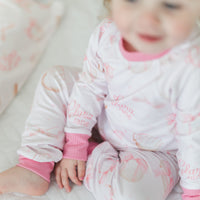 Personalized Baseball Pajamas – Girls Soft Knit Sleepwear with Bows, Cozy & Fade Resistant