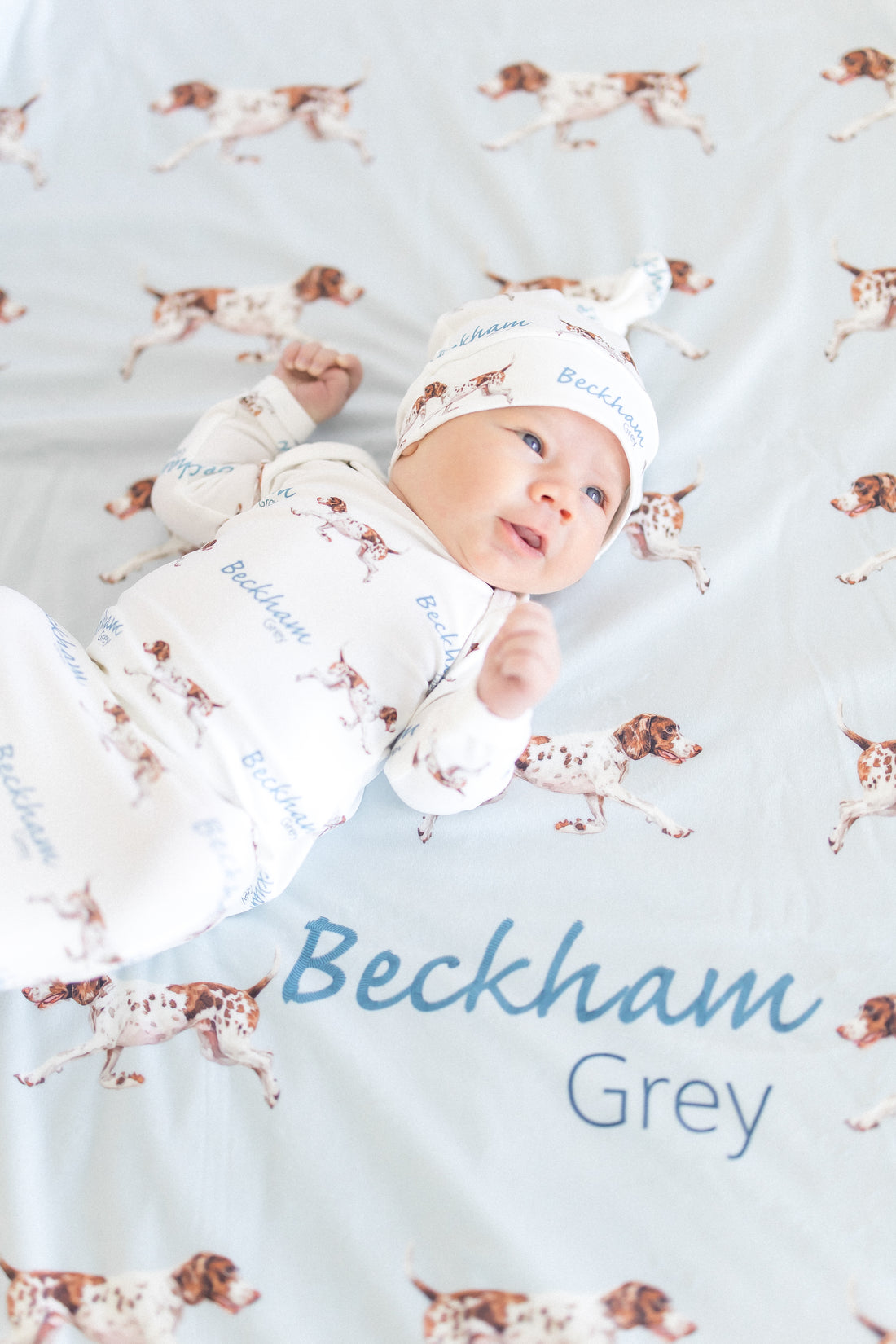 Hunting Dog Baby Gown – Soft & Custom