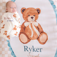Vintage Teddy Bear Crib Sheet - Personalized Soft Knit Baby Bedding