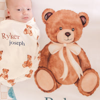 Vintage Teddy Bear Crib Sheet - Personalized Soft Knit Baby Bedding