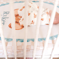 Vintage Teddy Bear Crib Sheet - Personalized Soft Knit Baby Bedding