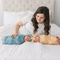 Camden Ocean Blue Stretchy Swaddle