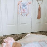Heirloom Bows Embroidered Monogram Door Hanging Banner