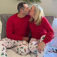 Christmas Forest Pajamas | Cozy Holiday Sleepwear - Soft Polyester, Straight Leg