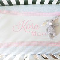 Heirloom Bows Pink & Blue Baby Girl Crib Sheet - Vintage Inspired