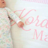 Heirloom Bows Pink & Blue Baby Girl Crib Sheet - Vintage Inspired