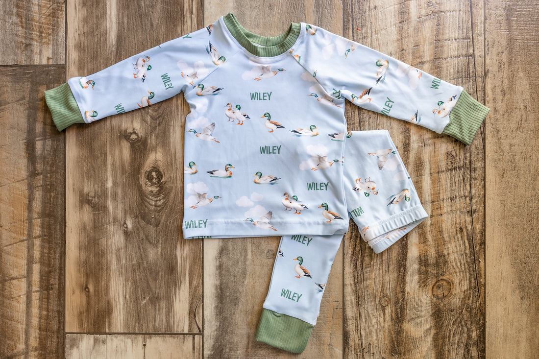 Personalized Mallard Duck Pajamas for Boys (3 months to kids 14)