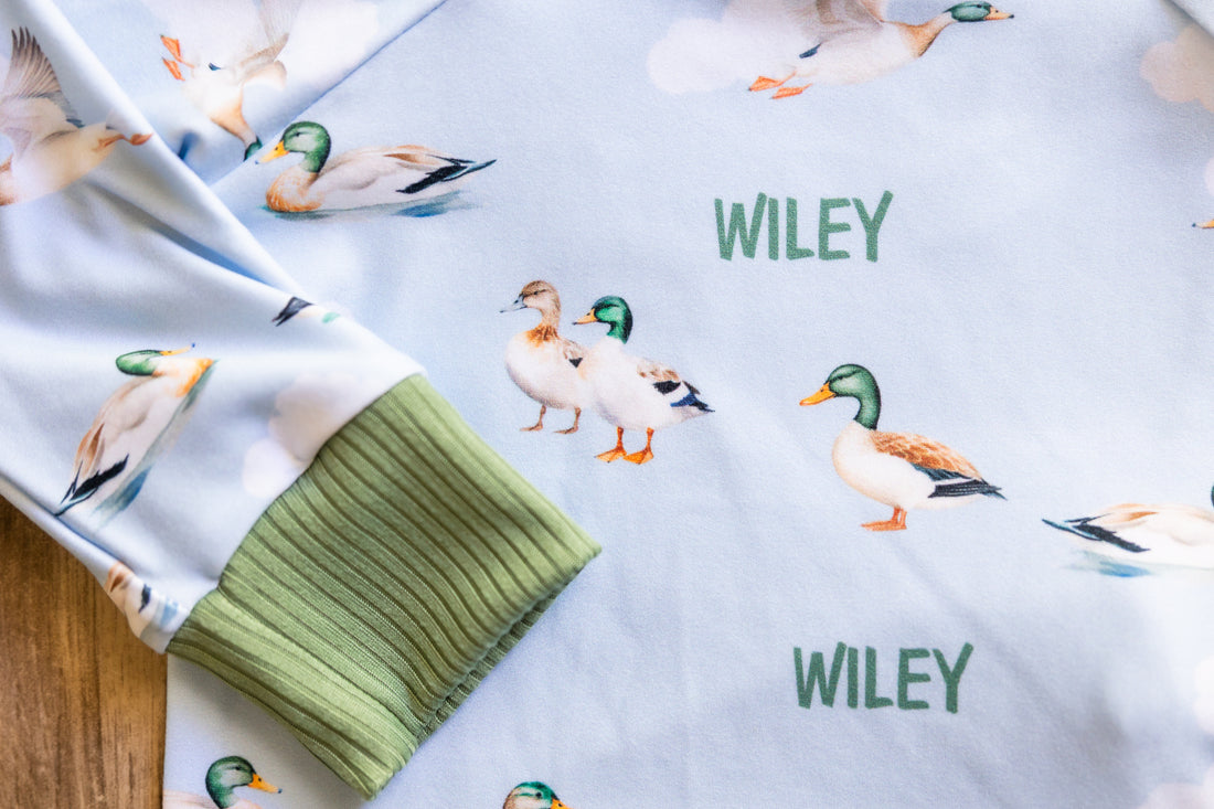 Personalized Mallard Duck Pajamas for Boys (3 months to kids 14)