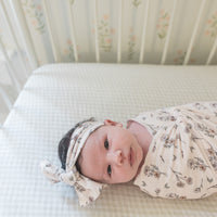 Baby Gift Set – Personalized Floral Newborn Gown, Swaddle & Birth Announcement Disk