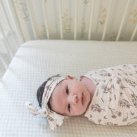 Personalized Baby Blanket - Floral Baby Receiving Blanket with Satin Trim | Boho Nursery Decor