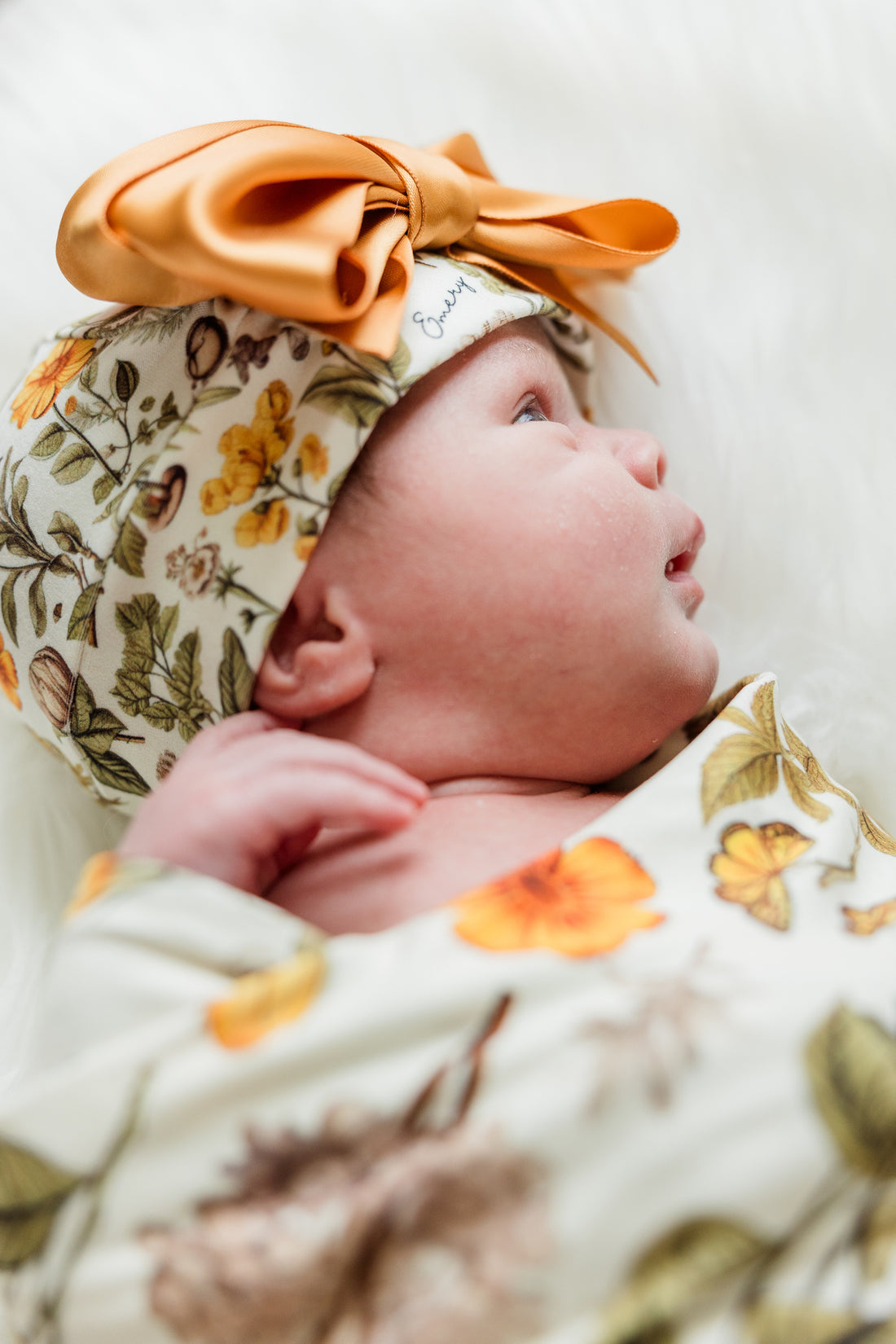 Harvest Floral Personalized Stretchy Swaddle Blanket