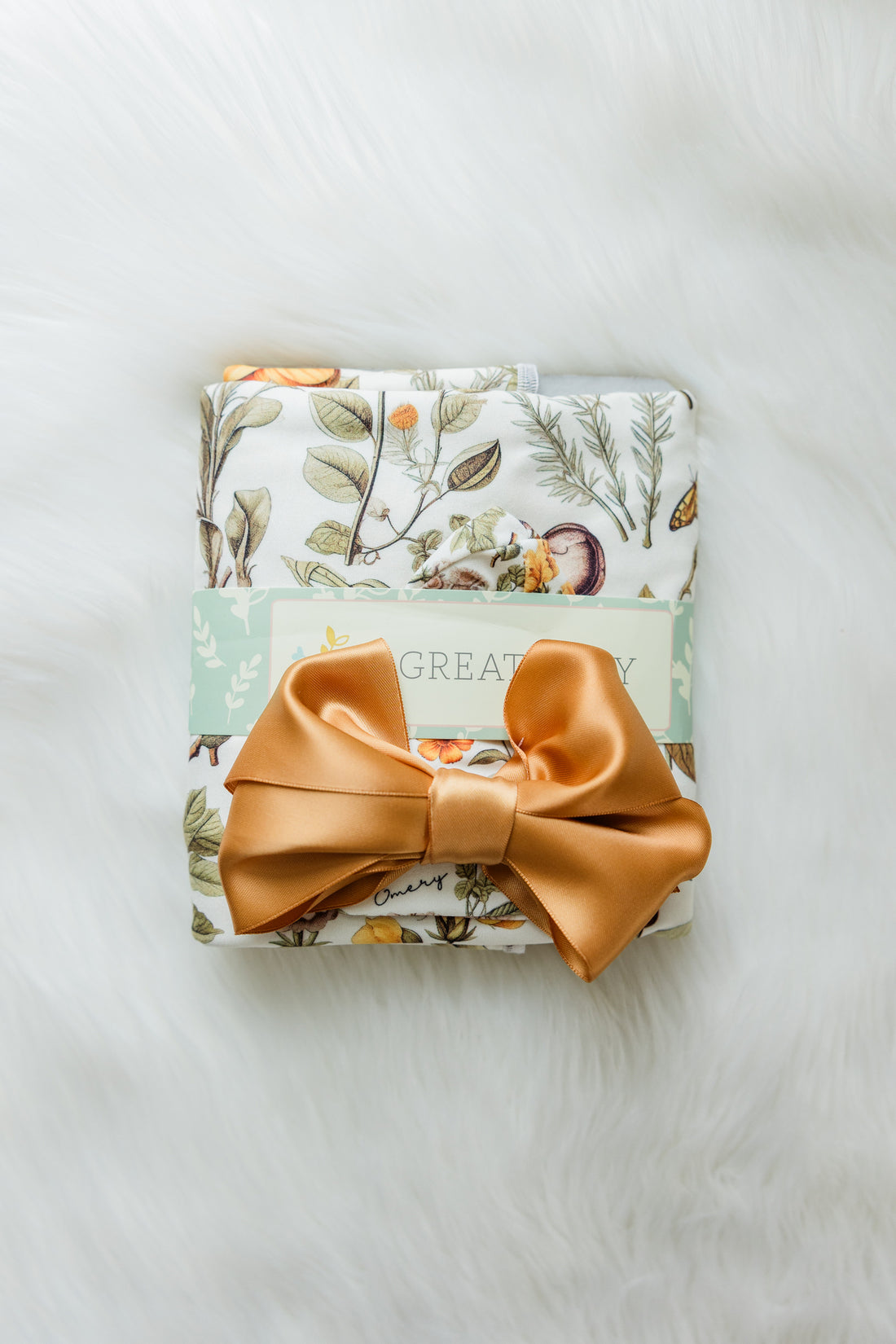 Harvest Floral Baby Headband with Satin Bow, Fall Gift