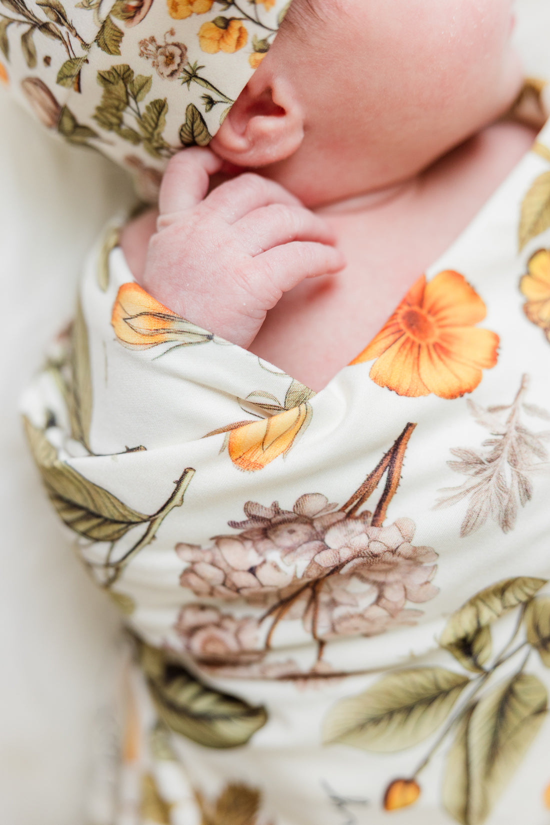 Harvest Floral Personalized Stretchy Swaddle Blanket