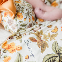 Harvest Floral Personalized Stretchy Swaddle Blanket