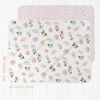 Newborn Personalized Blankets Abigail Floral Pink