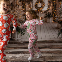 Red Santa Pajamas - Personalized Vintage Christmas PJs With Custom Name