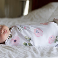 Newborn Personalized Blankets Abigail Floral Pink
